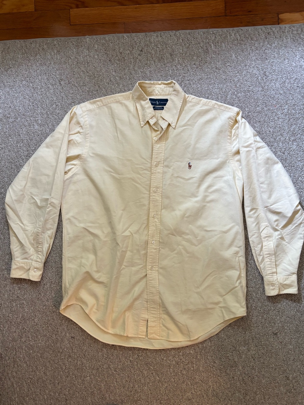 Ralph Lauren Men's Button-Down Oxford Shirt in Pale Yellow